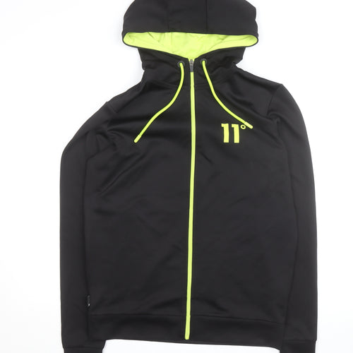 11 Degrees Men's Black Full Zip Hoodie Size M Slim Fit Sportswear