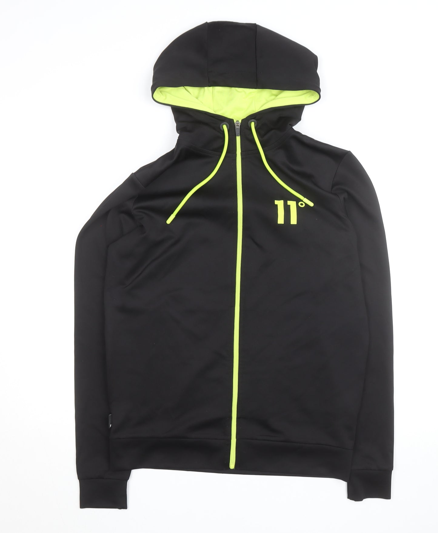11 Degrees Men's Black Full Zip Hoodie Size M Slim Fit Sportswear