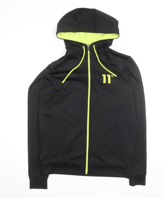 11 Degrees Men's Black Full Zip Hoodie Size M Slim Fit Sportswear