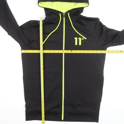 11 Degrees Men's Black Full Zip Hoodie Size M Slim Fit Sportswear