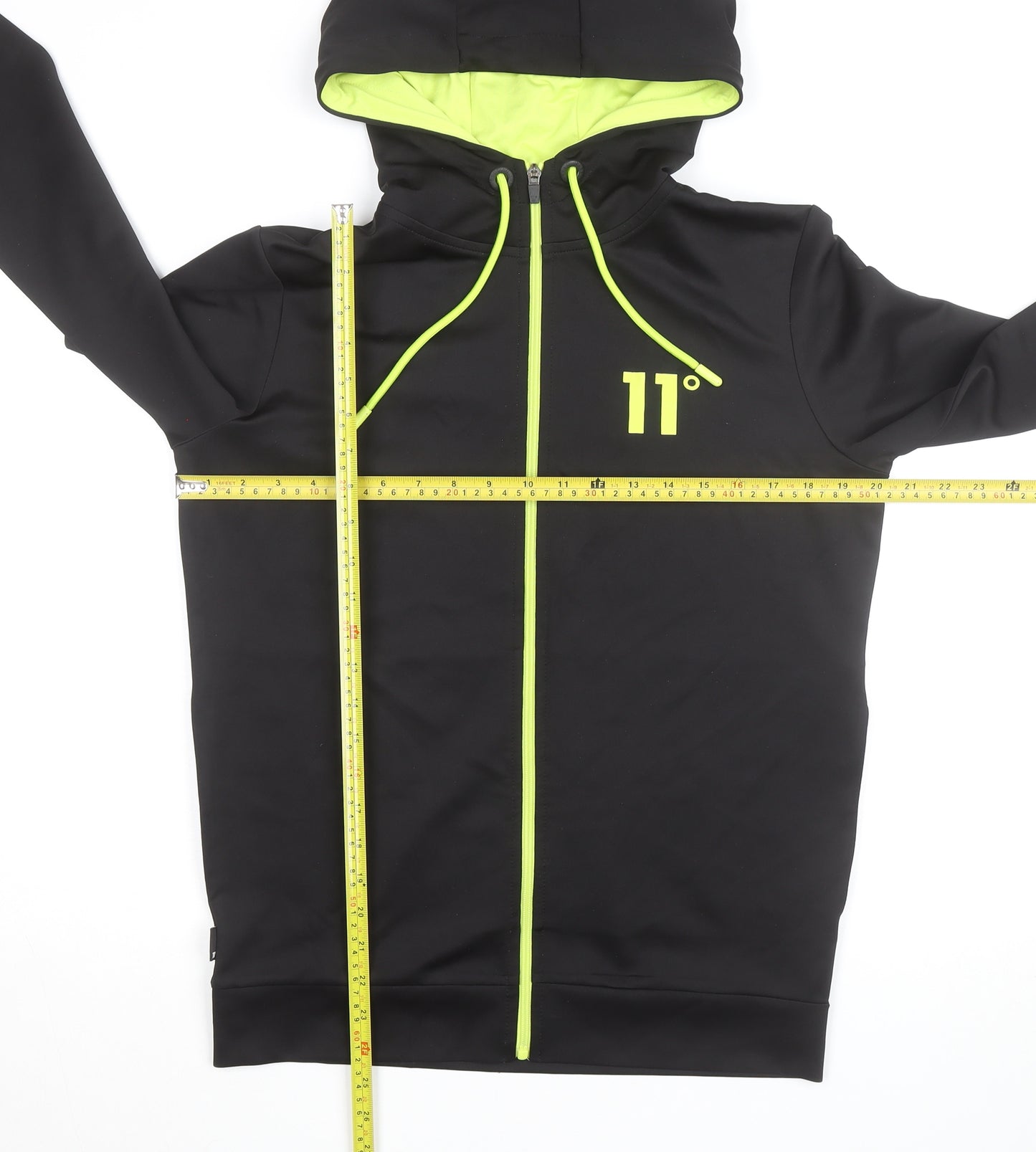11 Degrees Men's Black Full Zip Hoodie Size M Slim Fit Sportswear