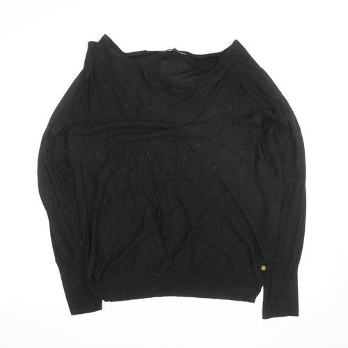 Biba Women's Black Glitter Boat Neck L Knit Jumper