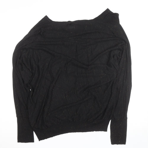 Biba Women's Black Glitter Boat Neck L Knit Jumper