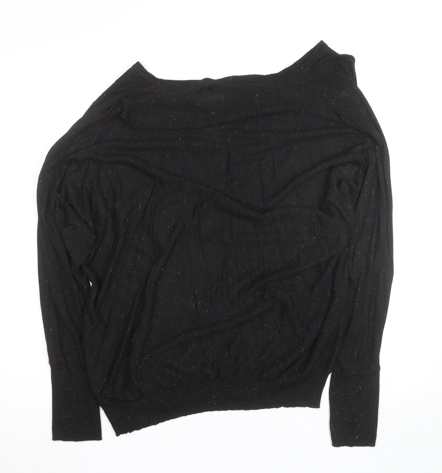 Biba Women's Black Glitter Boat Neck L Knit Jumper
