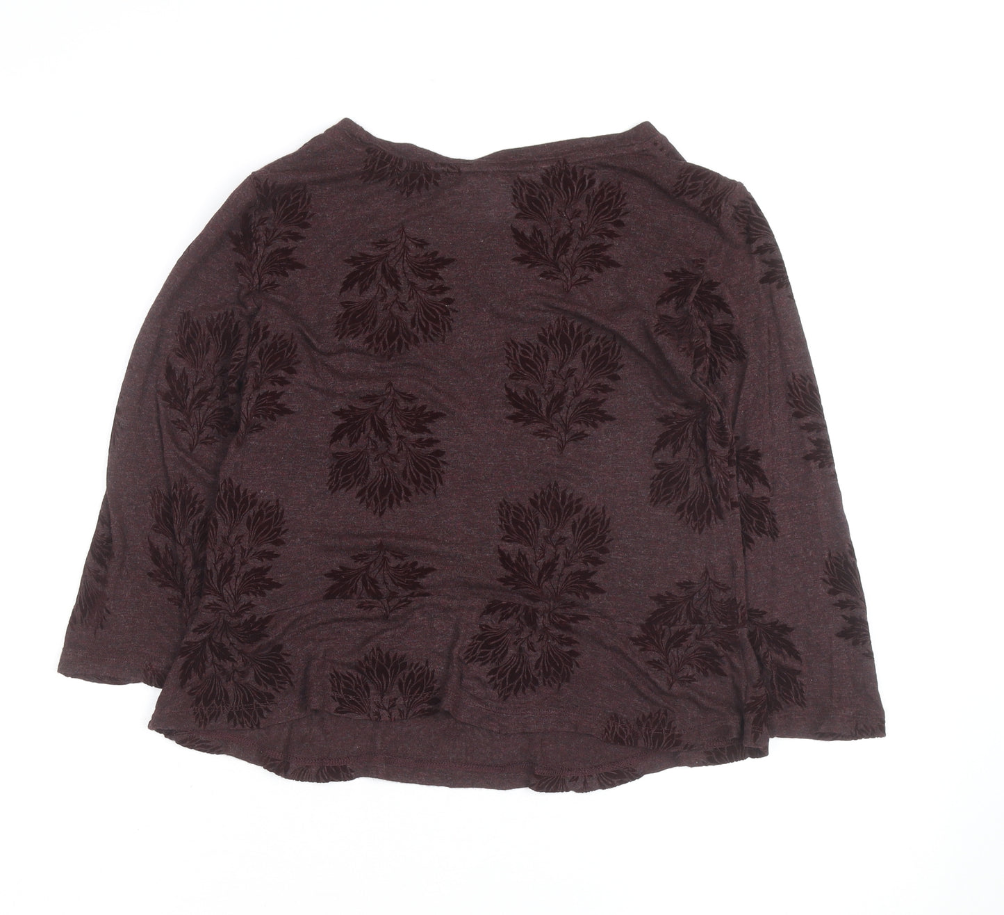 White Stuff Women's Brown Floral Tunic Top Size 12 Long Sleeve