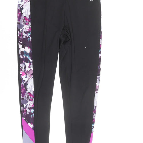 Dunnes Stores Women Black Floral Gym Leggings Size 12