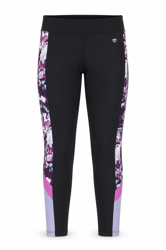 Dunnes Stores Women Black Floral Gym Leggings Size 12