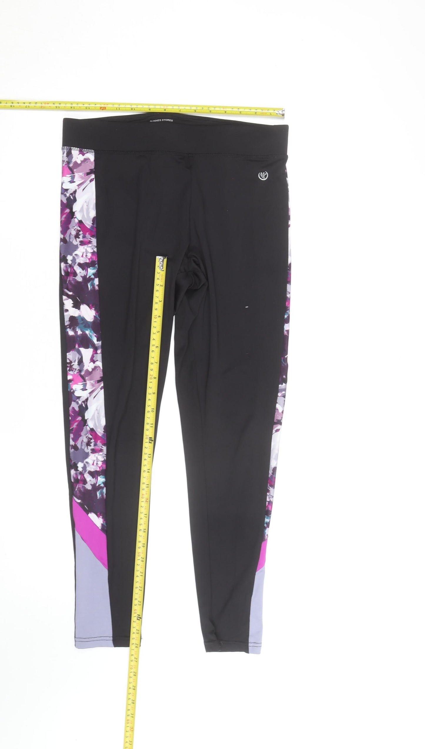 Dunnes Stores Women Black Floral Gym Leggings Size 12