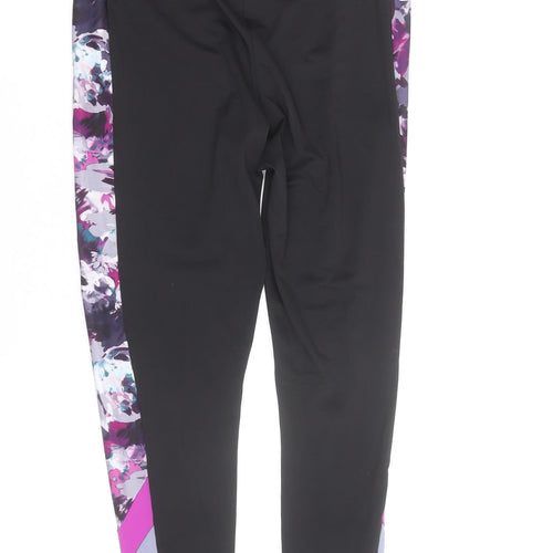Dunnes Stores Women Black Floral Gym Leggings Size 12