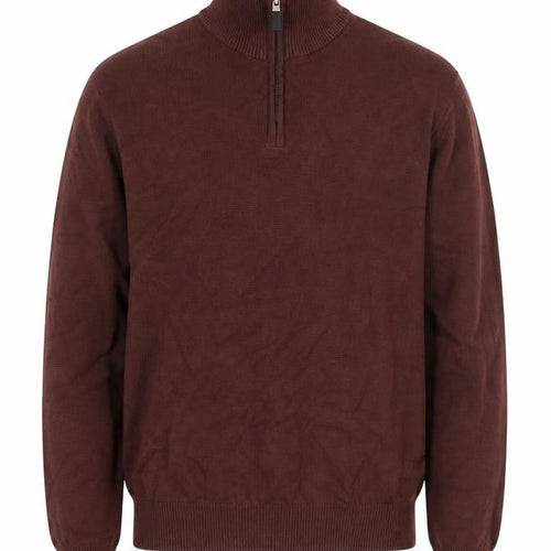 Next Men's Brown 1/4 Zip Cotton Knit Jacket Size S Regular