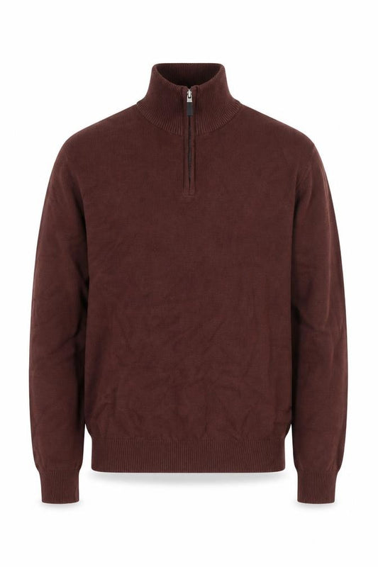 Next Men's Brown 1/4 Zip Cotton Knit Jacket Size S Regular