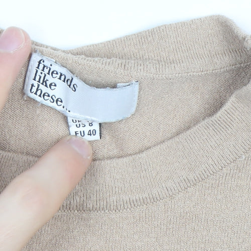 Friends Like These Women’s Beige Crew Neck Pullover Jumper Size 12