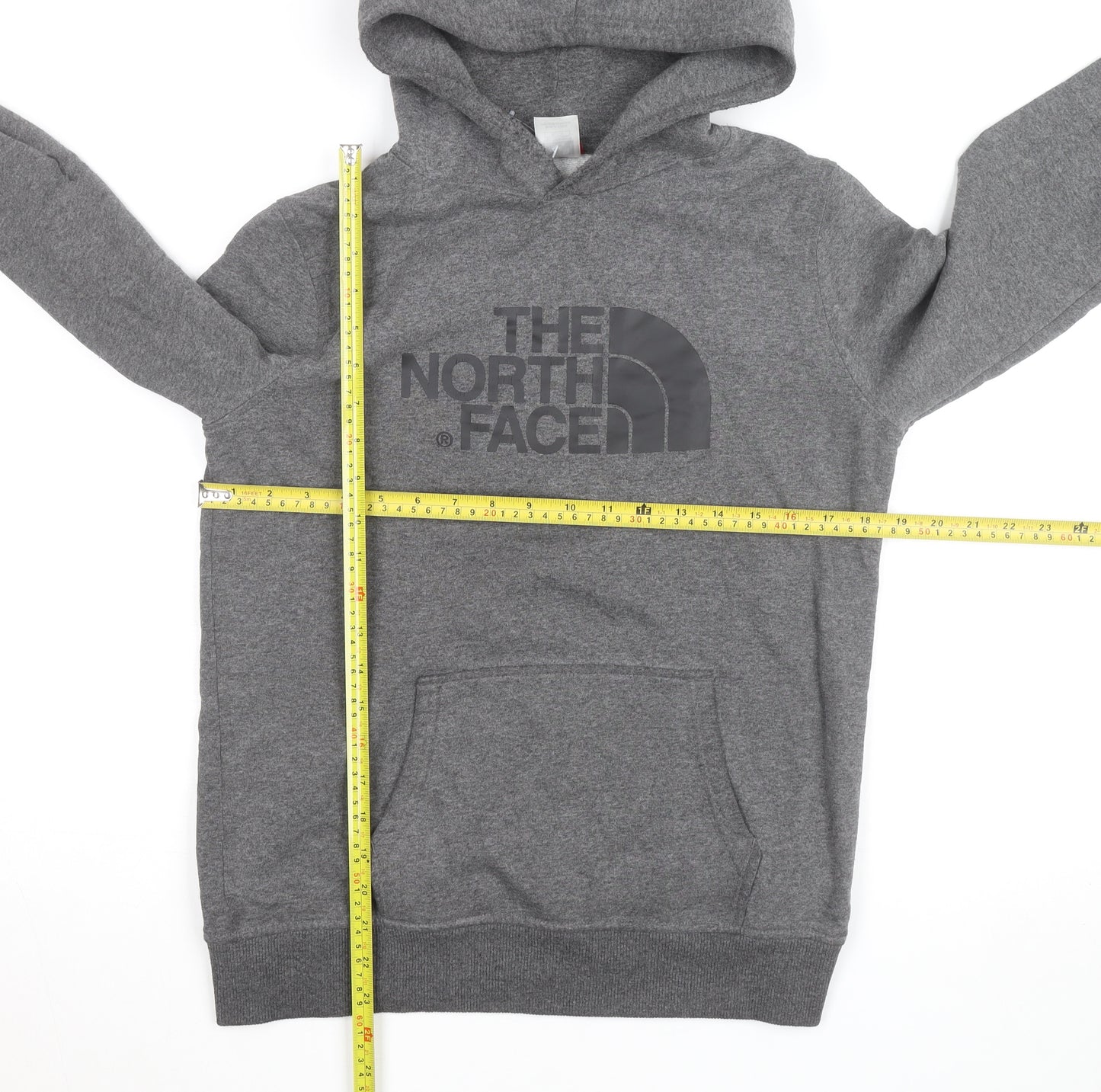 The North Face Boys Grey Pullover Hoodie XL Youth Cotton Blend