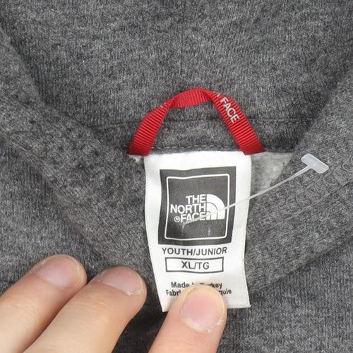 The North Face Boys Grey Pullover Hoodie XL Youth Cotton Blend