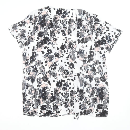 Jacqueline de Yong Women's Multicoloured Floral Short Sleeve Blouse M