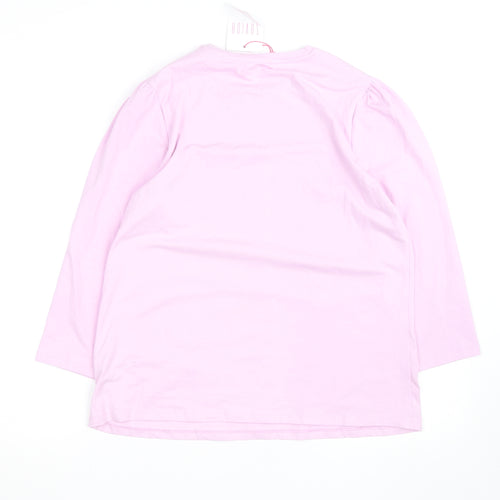 Savida Women Pink Long Sleeve Graphic T-Shirt Size 14