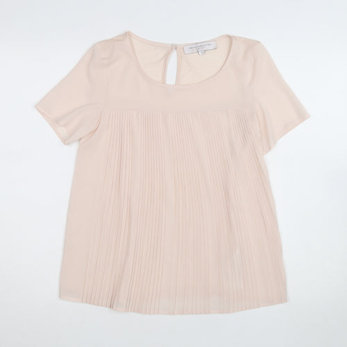 French Connection Women's Beige Pleated Chiffon Blouse XS