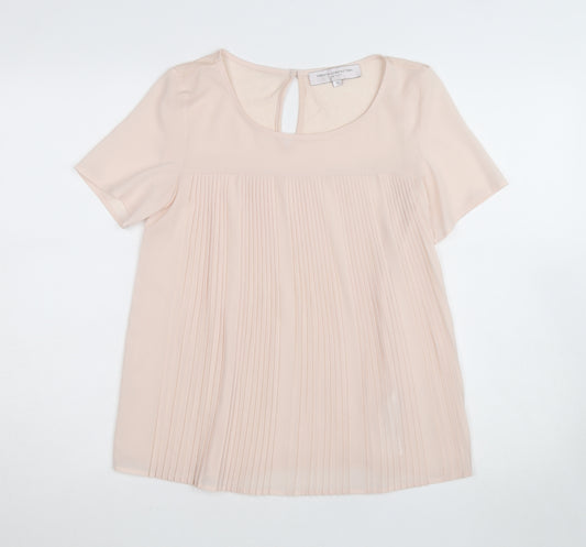 French Connection Women's Beige Pleated Chiffon Blouse XS