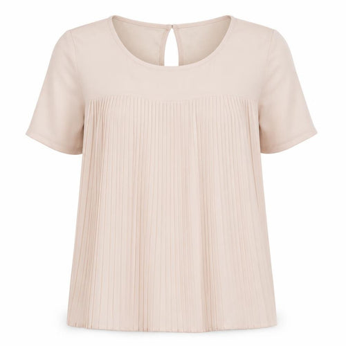 French Connection Women's Beige Pleated Chiffon Blouse XS