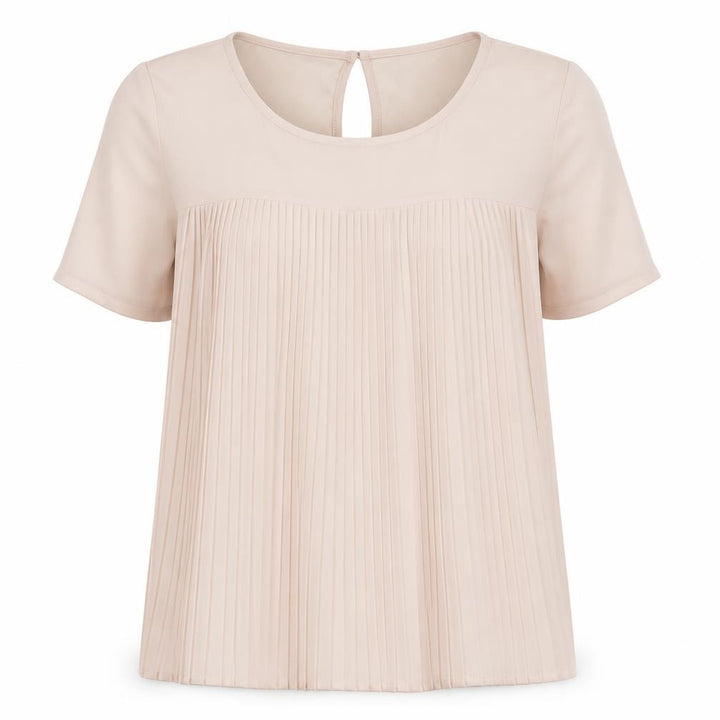 French Connection Women's Beige Pleated Chiffon Blouse XS