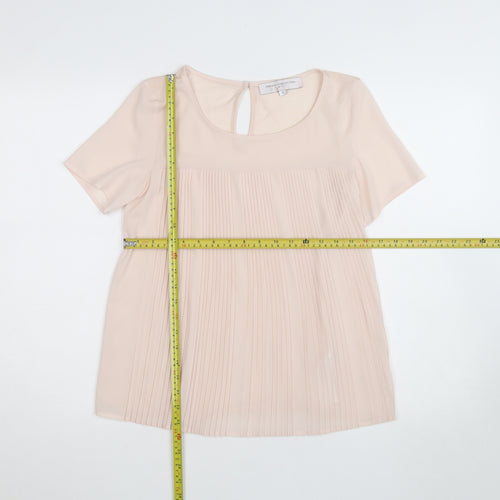 French Connection Women's Beige Pleated Chiffon Blouse XS