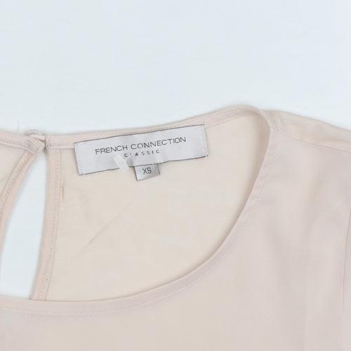 French Connection Women's Beige Pleated Chiffon Blouse XS