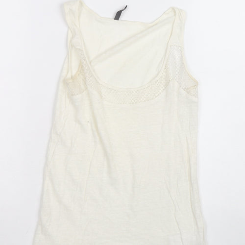 NAF NAF Women's Ivory Cotton Mesh Tank Top Size M