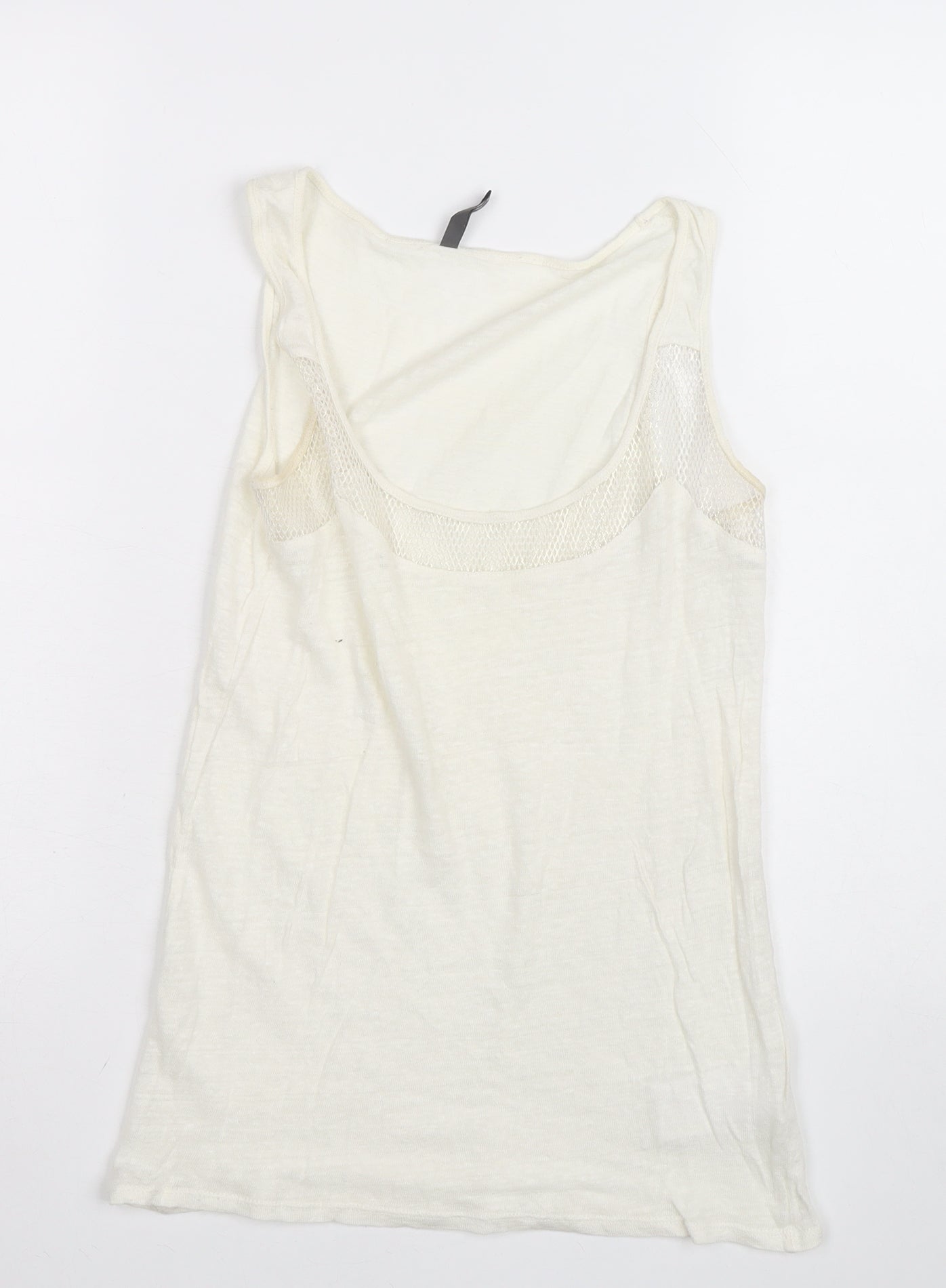 NAF NAF Women's Ivory Cotton Mesh Tank Top Size M