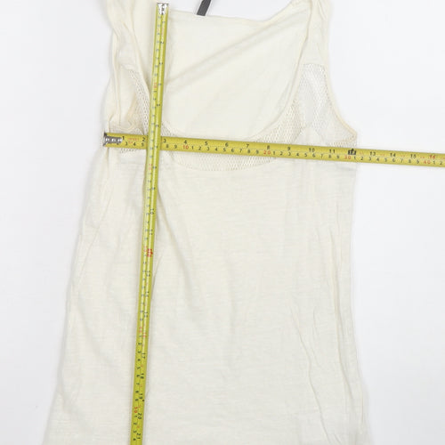 NAF NAF Women's Ivory Cotton Mesh Tank Top Size M