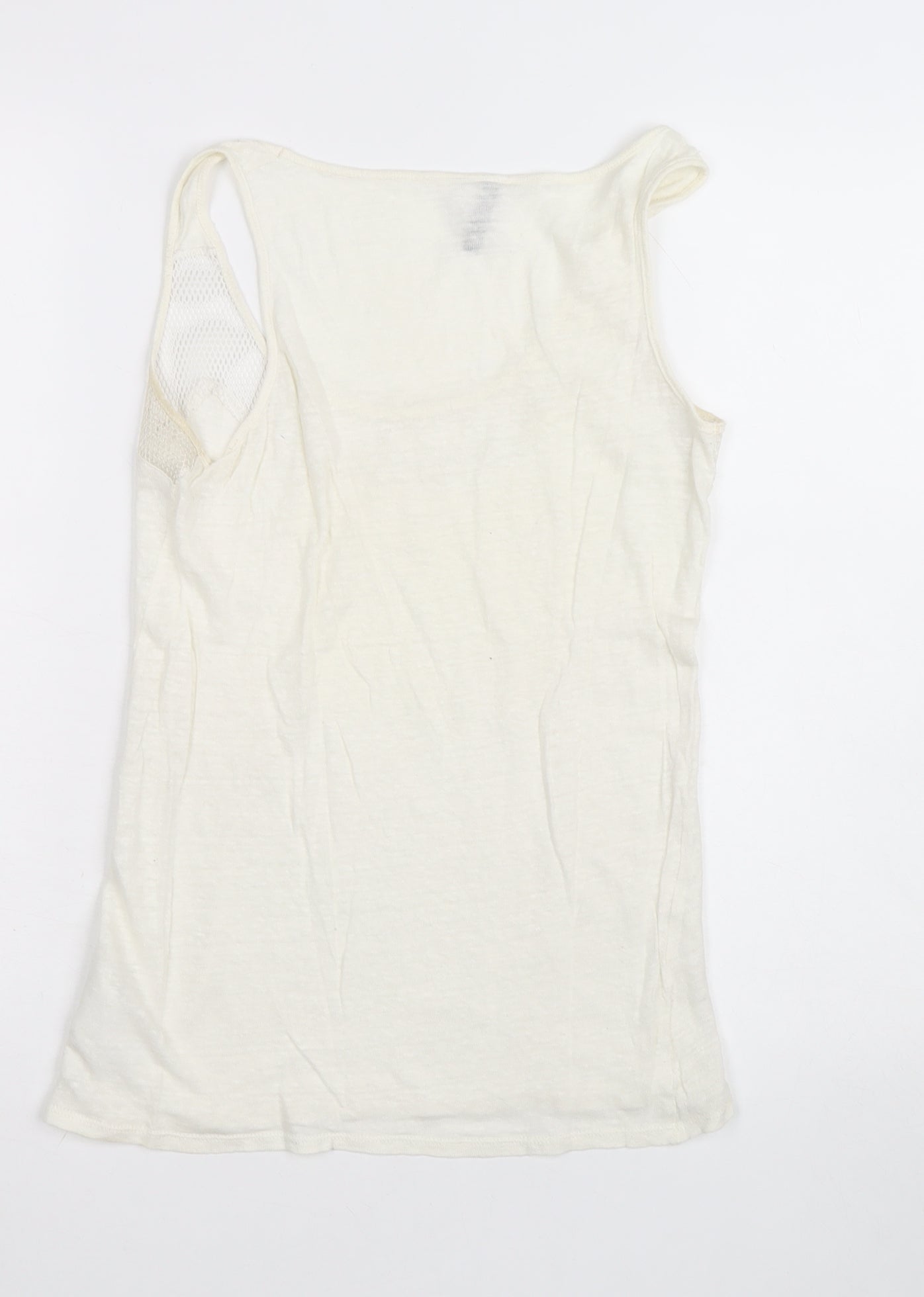NAF NAF Women's Ivory Cotton Mesh Tank Top Size M