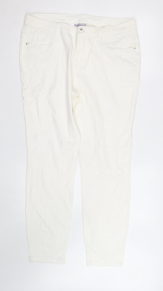 Avenue Women’s White Size 18 Straight Fit Stretch Jeans