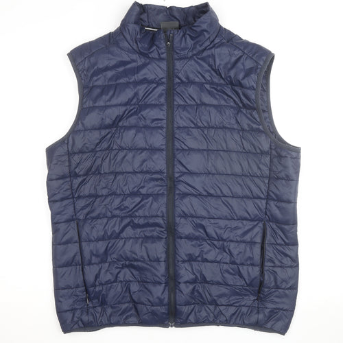 Jack Wolfskin Men Blue XL Quilted Lightweight Bodywarmer Gilet