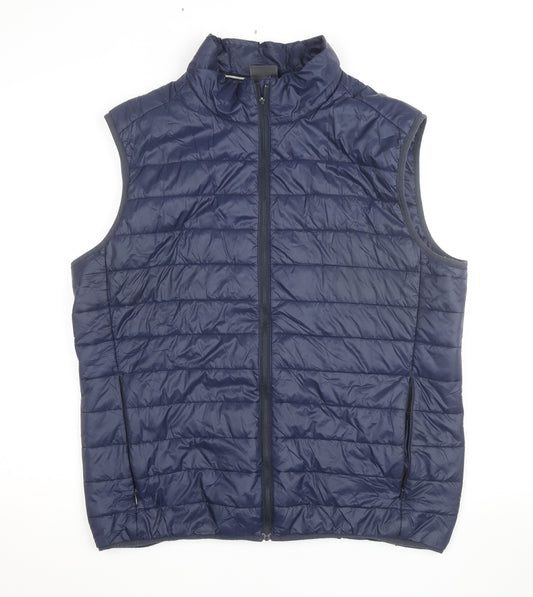 Jack Wolfskin Men Blue XL Quilted Lightweight Bodywarmer Gilet