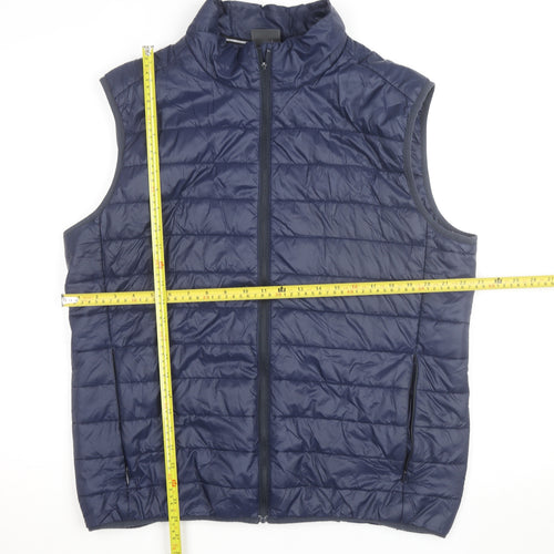 Jack Wolfskin Men Blue XL Quilted Lightweight Bodywarmer Gilet