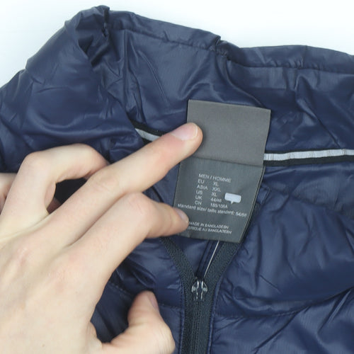 Jack Wolfskin Men Blue XL Quilted Lightweight Bodywarmer Gilet