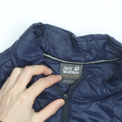 Jack Wolfskin Men Blue XL Quilted Lightweight Bodywarmer Gilet