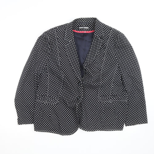 Gerry Weber Women Black Polka Dot Blazer Jacket Size 20 Regular Fit