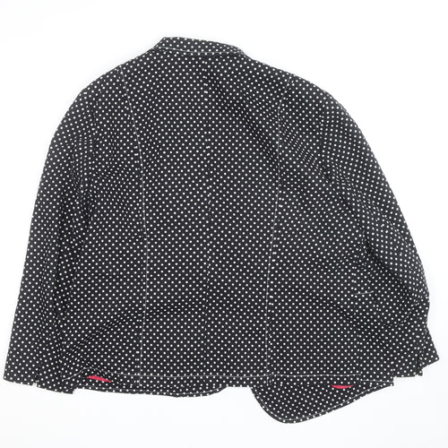 Gerry Weber Women Black Polka Dot Blazer Jacket Size 20 Regular Fit