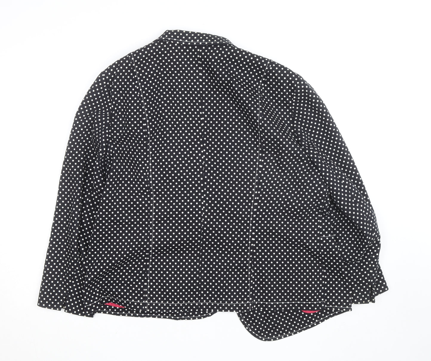 Gerry Weber Women Black Polka Dot Blazer Jacket Size 20 Regular Fit
