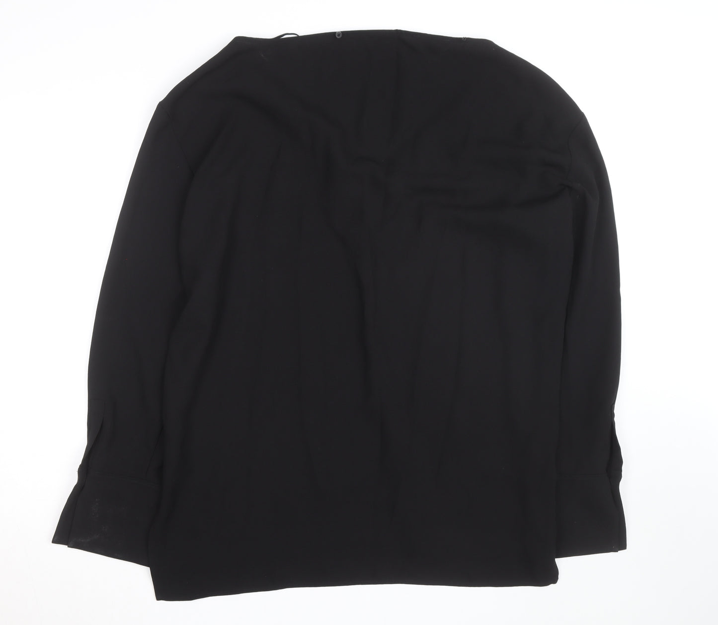 COS Women's Black V-Neck Long Sleeve Blouse Size 14