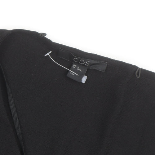 COS Women's Black V-Neck Long Sleeve Blouse Size 14