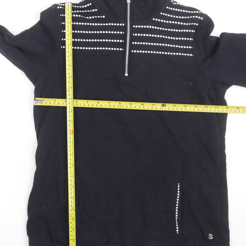 Maine New England Men's Blue Striped 1/2 Zip Cotton Casual Jacket L