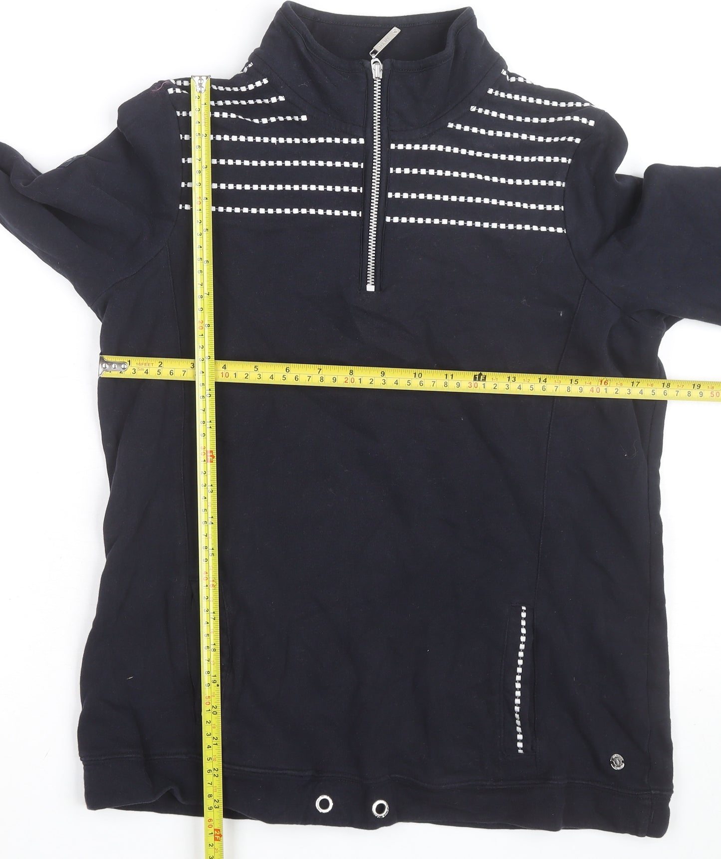Maine New England Men's Blue Striped 1/2 Zip Cotton Casual Jacket L