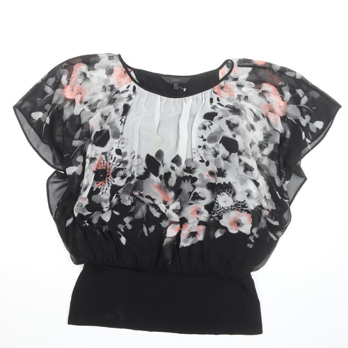 Coast Women's Multicoloured Floral Chiffon Tunic Blouse Size 14