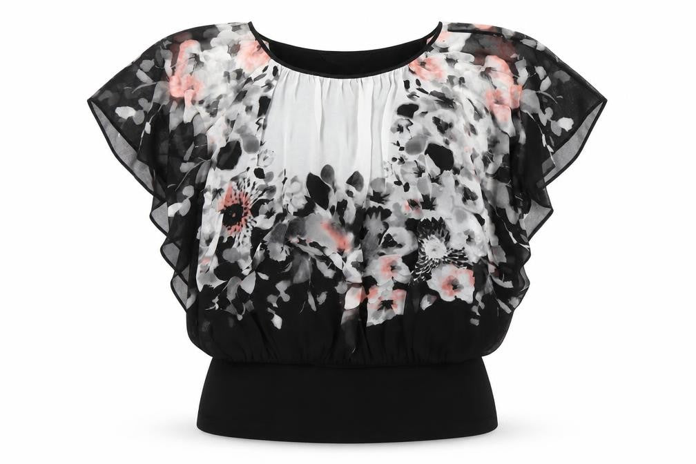 Front view of Coast Women's Multicoloured Floral Chiffon Tunic Blouse, size 14