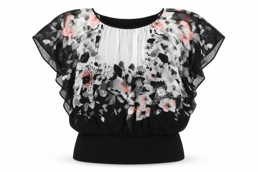 Front view of Coast Women's Multicoloured Floral Chiffon Tunic Blouse, size 14
