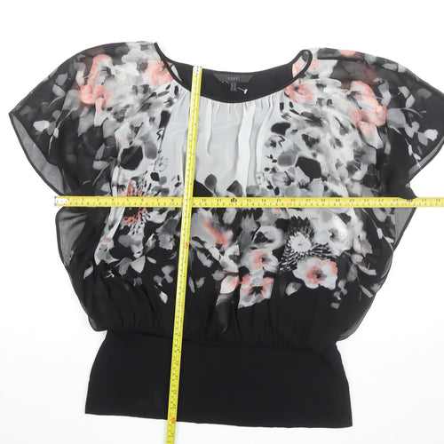 Coast Women's Multicoloured Floral Chiffon Tunic Blouse Size 14