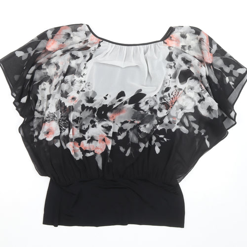 Coast Women's Multicoloured Floral Chiffon Tunic Blouse Size 14