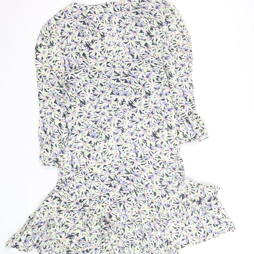 Mint Velvet Women's Multicoloured Floral Fit & Flare Dress Size 8