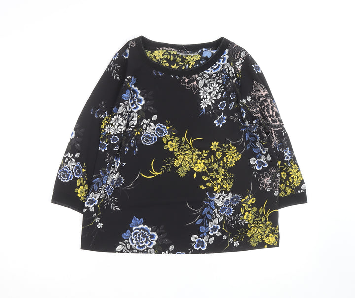 Fransa Womens Multicoloured Floral Tunic Blouse S 3/4 Sleeve